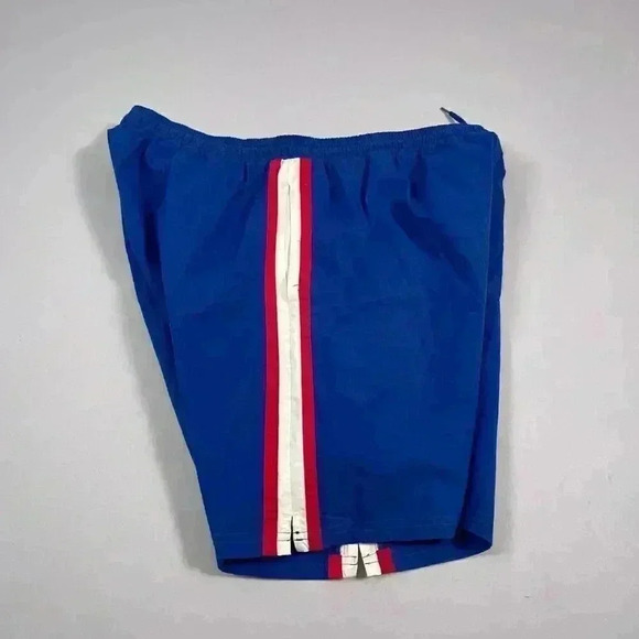 VTG Wilson Shorts Large Men Blue Swim Mesh Pull On Drawstring Short Stripe - Picture 4 of 9